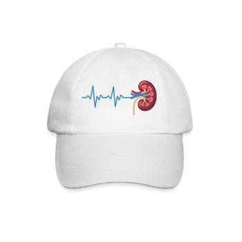 Nierenrhythmus Grafik - Baseballkappe - Weiß/Weiß - Vorne