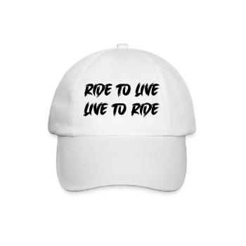ride to live - Baseballkappe - Weiß/Weiß - Vorne