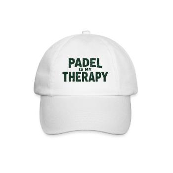 Padel is my Therapy Sportler Statement - Baseballkappe - Weiß/Weiß - Vorne