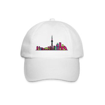 Toronto City Skyline CN Tower Modern Line Art - Baseball Cap - white/white - Front