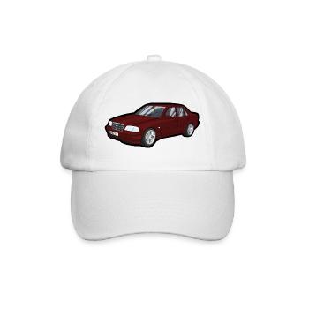 Red cartoon car street look - Baseball Cap - white/white - Front
