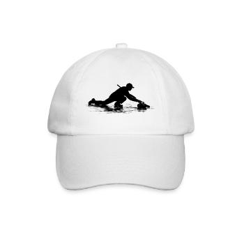 Curling Spieler Sport Wintersport Eis Präzision - Baseball Cap - white/white - Front