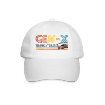 Gen-X Generation X 1965-1980 Retrofarben - Baseballkappe - Weiß/Weiß - Vorne