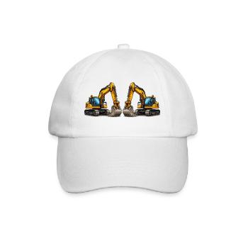 Excavator Vehicles - Baseball Cap - white/white - Front