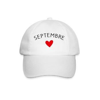 Future maman Septembre – Bébé en route ❤️ - Casquette classique - blanc/blanc - Devant