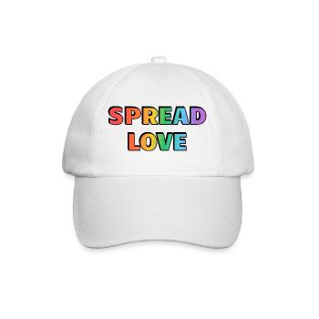 Spread Love Rainbow Typography - Baseball Cap - white/white - Front