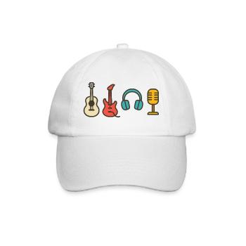 Notes musicales : Cadeau de conception rythmique et rythmique - Casquette classique - blanc/blanc - Devant