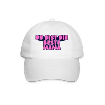 du bist die beste Mama - Baseballkappe - Weiß/Weiß - Vorne