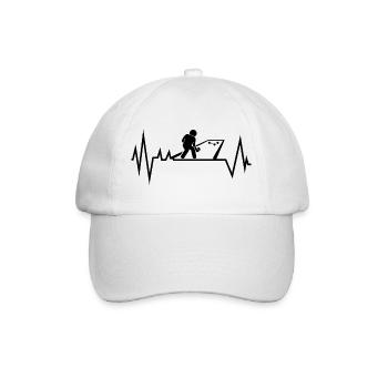 Boccia Heartbeat Design Bouler Petanque Heart Rate - Baseball Cap - white/white - Front