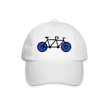 Romantic Tandem Bicycle Couple - Baseball Cap - white/white - Front