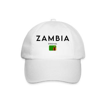 Zambian flag, elegant minimalist design - Baseball Cap - white/white - Front