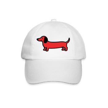 Vecteur de profil teckel de chien de chasse - Casquette classique - blanc/blanc - Devant