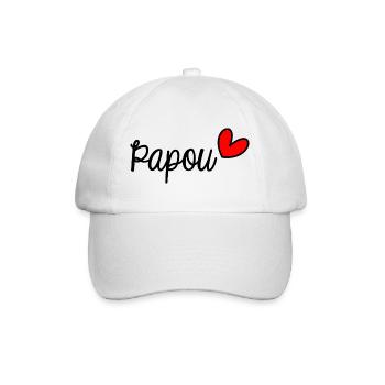 PAPOU. PAPA. FÊTE DES PÈRES. BONNE FÊTE PAPA - Casquette classique - blanc/blanc - Devant