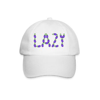 Eggplant lazy - Baseball Cap - white/white - Front