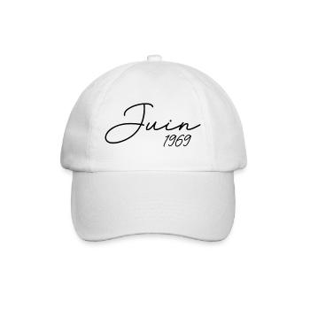 1969 Anniversaire Juin 1969 cadeau Juin 1969  - Casquette classique - blanc/blanc - Devant