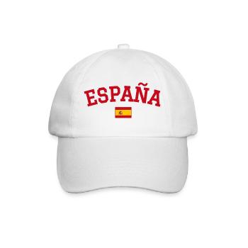 Spanien Flagge Design Rot - Baseballkappe - Weiß/Weiß - Vorne