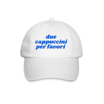 due cappuccini per favori - Baseballkappe - Weiß/Weiß - Vorne