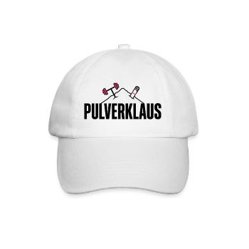 Pulverklaus: Protein oder Zauberpulver fürs Gym? - Baseballkappe - Weiß/Weiß - Vorne