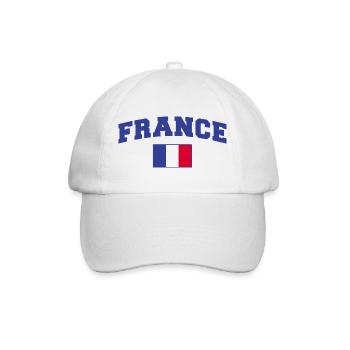 Frankreich Fan - Baseballkappe - Weiß/Weiß - Vorne