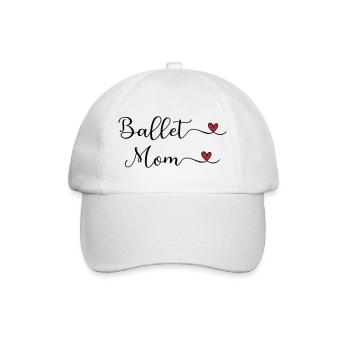 Ballett-Mama-Herz - Baseballkappe - Weiß/Weiß - Vorne