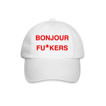 Bonjour Rebel Typo Graphic - Baseballkappe - Weiß/Weiß - Vorne