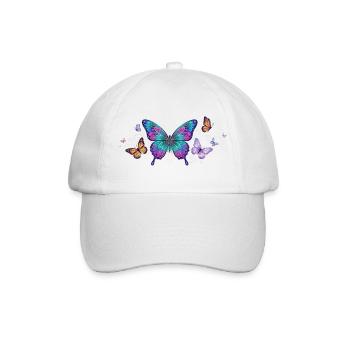Colorful butterfly wing - Baseball Cap - white/white - Front
