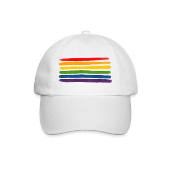 Rainbow Stripes LGBTQIA+- - Baseball Cap - white/white - Front