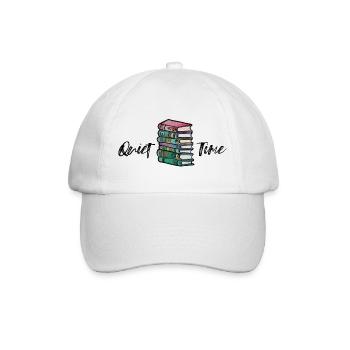Lebendiger Stapel von Bücherillustrationen - Baseballkappe - Weiß/Weiß - Vorne
