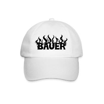 Bauer lodernde Flammen - Baseballkappe - Weiß/Weiß - Vorne