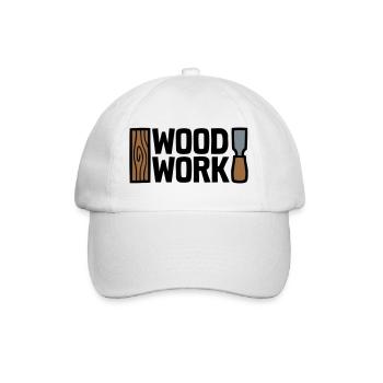 Wood Work Schriftzug Logo - Baseballkappe - Weiß/Weiß - Vorne