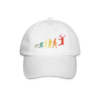 Badminton Evolution Badmintonspieler Smash Retro - Baseballkappe - Weiß/Weiß - Vorne