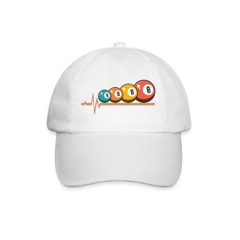 Joueur de billard Heartbeat 9 Ball Snooker - Casquette classique - blanc/blanc - Devant