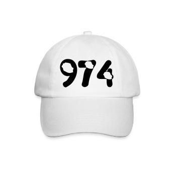 974 Reunion map - Baseball Cap - white/white - Front