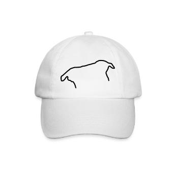 Staffy Outline - Baseball Cap - white/white - Front