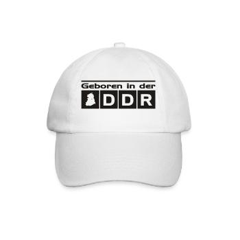 Geboren in der DDR - Baseballkappe - Weiß/Weiß - Vorne