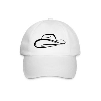Skizze Cowboyhut - Baseballkappe - Weiß/Weiß - Vorne