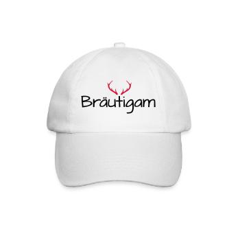 Bräutigam Geweih shirt Junggesellenabschied - Baseballkappe - Weiß/Weiß - Vorne