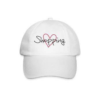 shopping heart i love shopping gift - Baseball Cap - white/white - Front
