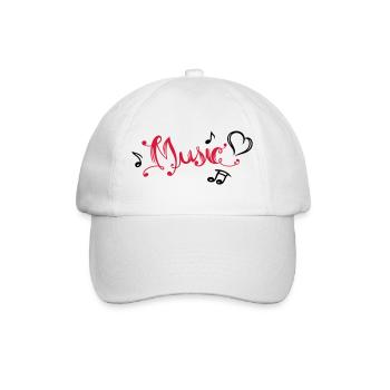 Music Script Music Notes Heart Music Festival - Baseball Cap - white/white - Front