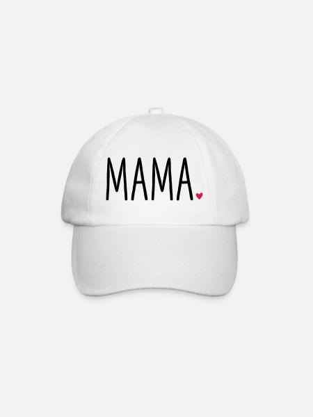 Mama Herz - Geschenk Muttertag Kind Liebe - Baseballkappe - Weiß/Weiß