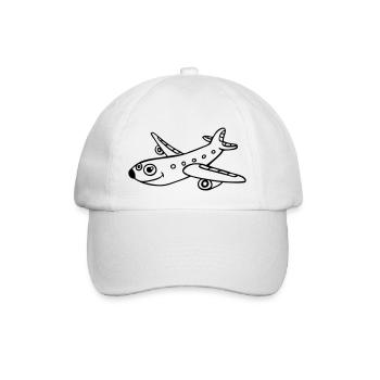 Zeichnung Flugzeug Comics Luftfahrt Flugzeuge lust - Baseballkappe - Weiß/Weiß - Vorne