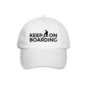 Keep on Boarding Après-Ski Snowboard Design - Baseball Cap - white/white - Front