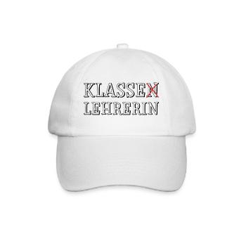 Klassen Lehrerin - Baseballkappe - Weiß/Weiß - Vorne