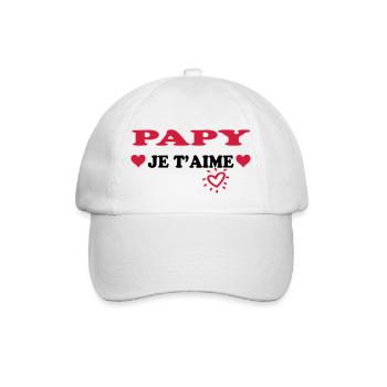 Papy je t'aime - Baseball Cap - white/white - Front