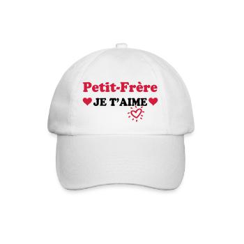 Petit-frère je t'aime - Baseball Cap - white/white - Front