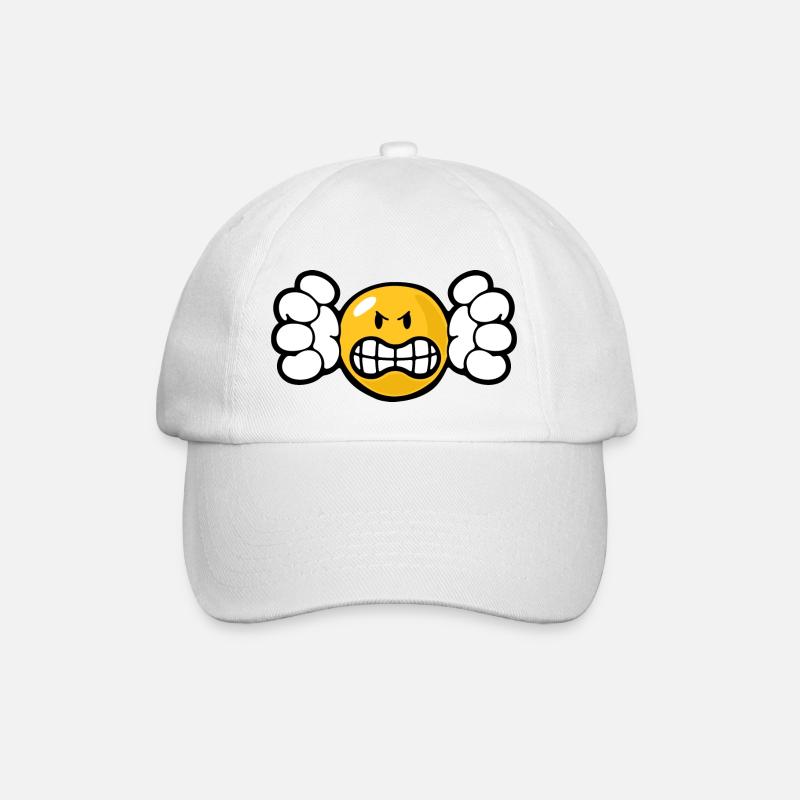 Smiley Anger Unforgiving - Baseball Cap - white/white