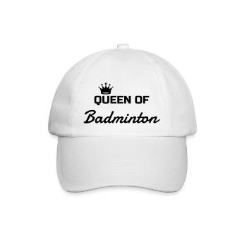 Badminton / Badminton Player / Birdie / Sport - Baseball Cap - white/white - Front