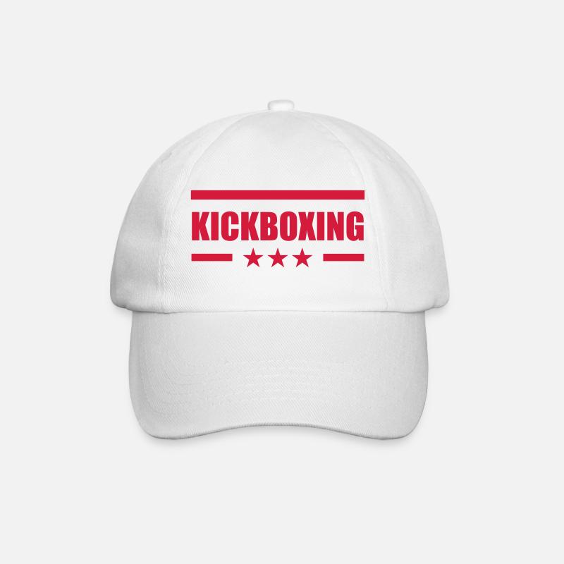 Kickboxen / Kickboxing / Kickboxer / Kick Boxing - Baseballkappe - Weiß/Weiß