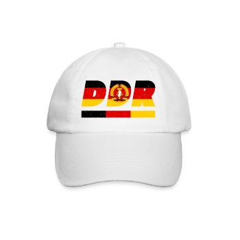 Deutsche Demokratische Republik Flagge Fahne DDR - Baseballkappe - Weiß/Weiß - Vorne