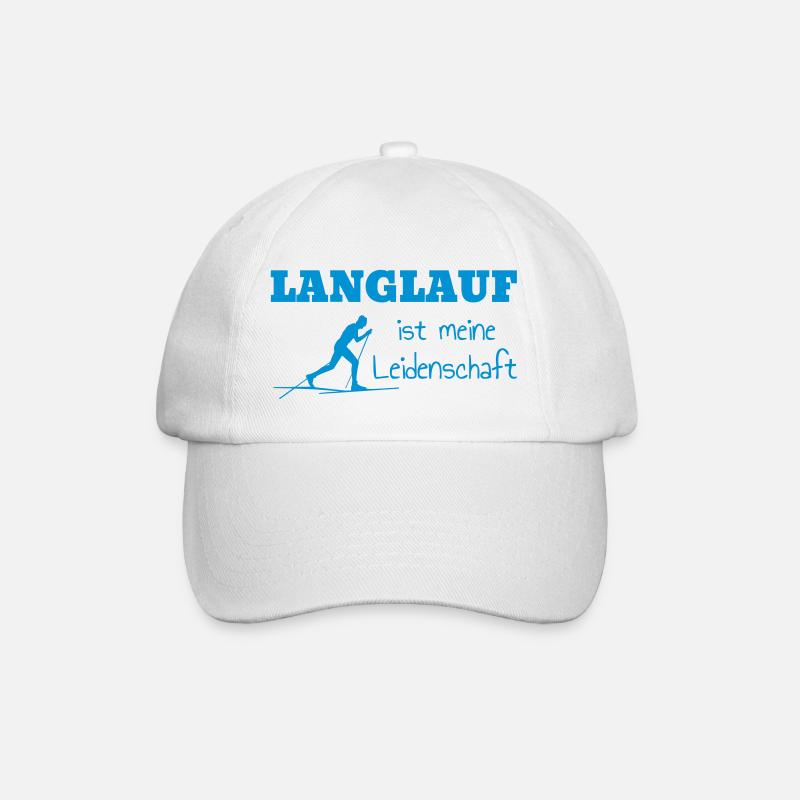 Langlaufen / Langlauf / eislaufen / Langläufer - Baseballkappe - Weiß/Weiß